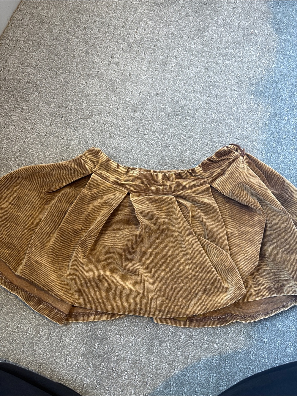 Fashion Nova Corduroy Pleated Skater Skirt in Brown